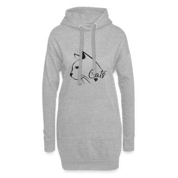 Cats - Sweat-shirt à capuche long Femme - gris chiné - Devant