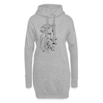 Löwe der König der Tiere - Hoodie-Kleid - Grau meliert - Vorne