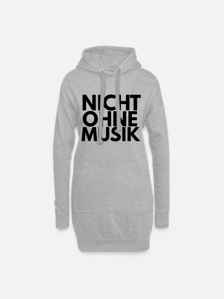 nicht ohne Musik - Hoodie-Kleid - Grau meliert