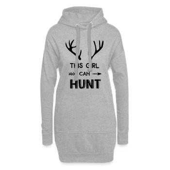 This Girl Can Hunt Gift Girl Hunt Hunting Ja - Hoodie Dress - heather grey - Front