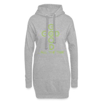 GOD IS GOOD Religion Spruch Geschenk Weihnachten - Hoodie-Kleid - Grau meliert - Vorne