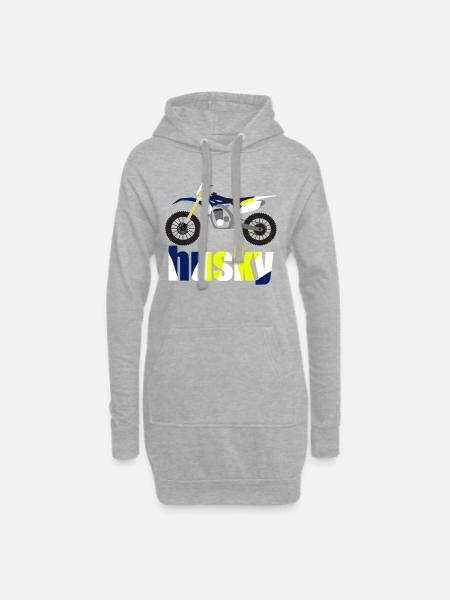 Husky Enduro Cross Geschenk Geschenkidee - Hoodie-Kleid - Grau meliert