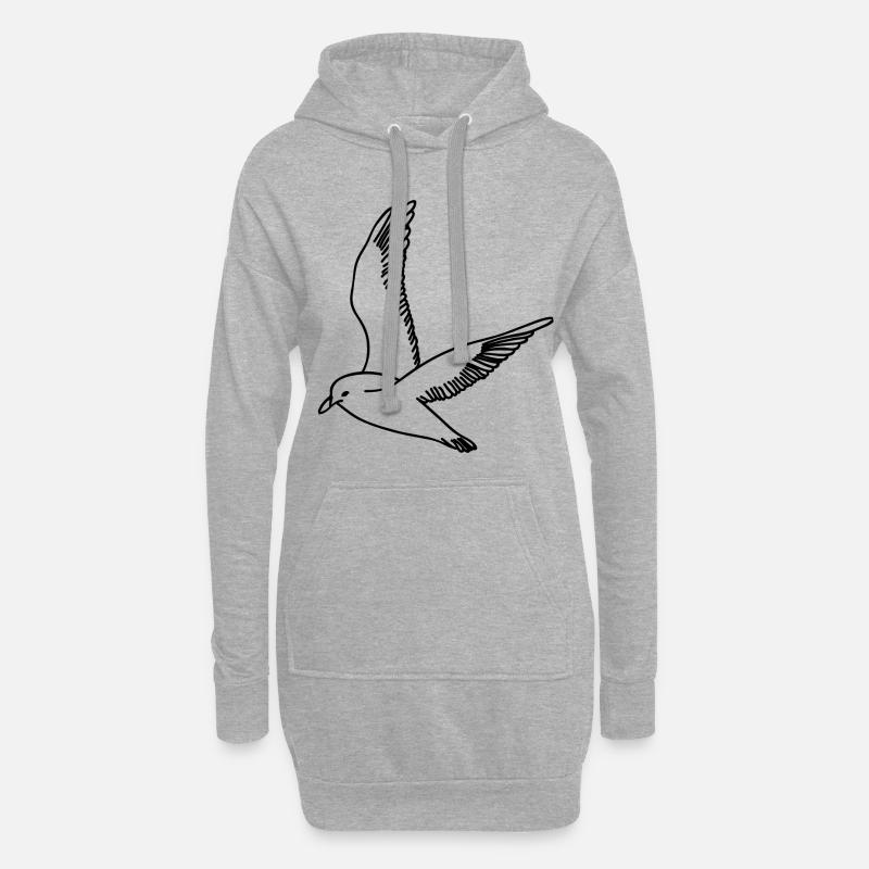 Möwe - Hoodie-Kleid - Grau meliert