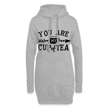 You are my cup of tea gift tea morning muffle - Hoodie Dress - heather grey - Front