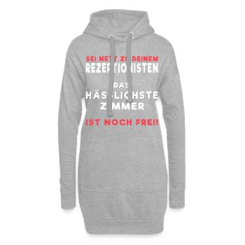 Rezeptionist Hotel Gasthaus Pension Spruch lustig - Hoodie-Kleid - Grau meliert - Vorne