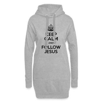 Keep Calm and Follow Jesus christliche mode - Hoodie-Kleid - Grau meliert - Vorne