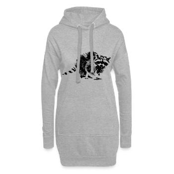 Rat de lavage - Sweat-shirt à capuche long Femme - gris chiné - Devant