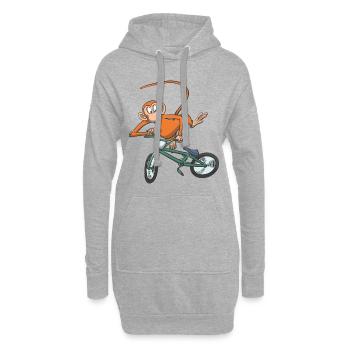 Singe Course Vélo Vélo Freestyle Cadeau - Sweat-shirt à capuche long Femme - gris chiné - Devant