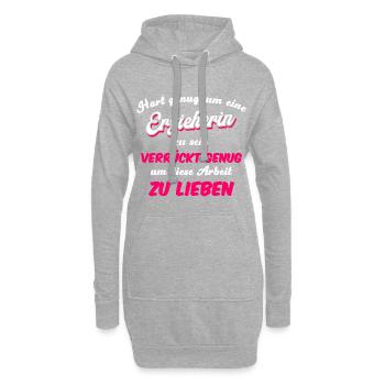 Erzieherin Erzieher Spruch Witzig Geschenk - Hoodie-Kleid - Grau meliert - Vorne