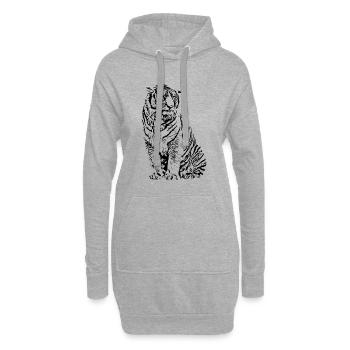 Tiger - Sweat-shirt à capuche long Femme - gris chiné - Devant