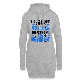 Englischlehrer Lehrer Lehrerin Englisch Geschenke - Hoodie-Kleid - Grau meliert - Vorne