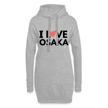 i love osaka - Hoodie-Kleid - Grau meliert - Vorne