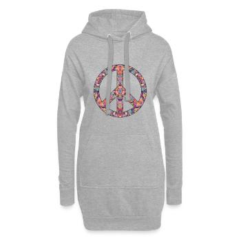 Peace Zeichen Hippie Hippies 60er Jahre Geschenke - Hoodie-Kleid - Grau meliert - Vorne