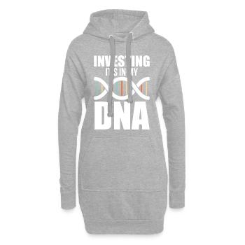 Investieren Kapital Cash ist in meiner DNA - Hoodie-Kleid - Grau meliert - Vorne