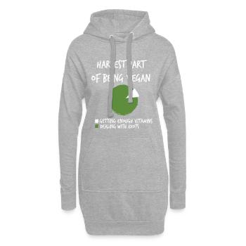 Vegan est difficile à traiter avec des idiots - Sweat-shirt à capuche long Femme - gris chiné - Devant