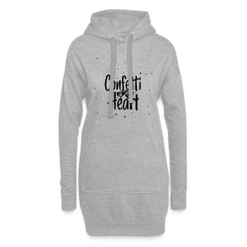Confetti in my Heart - Fasching Karneval Sommer - Hoodie-Kleid - Grau meliert - Vorne