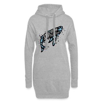 Plastik Wal Meer Verschmutzung Retten Naturschutz - Hoodie-Kleid - Grau meliert - Vorne