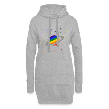 LGBT Planet Gay Pride CSD Regenbogen Coming Out - Hoodie-Kleid - Grau meliert - Vorne