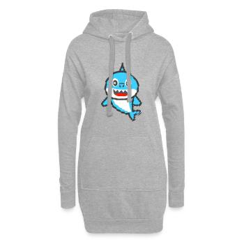Drôle de requin cool pour les enfants d’enfants poisson cool - Sweat-shirt à capuche long Femme - gris chiné - Devant