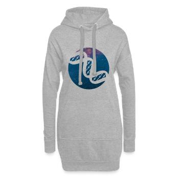 Weltall DNA - Hoodie-Kleid - Grau meliert - Vorne