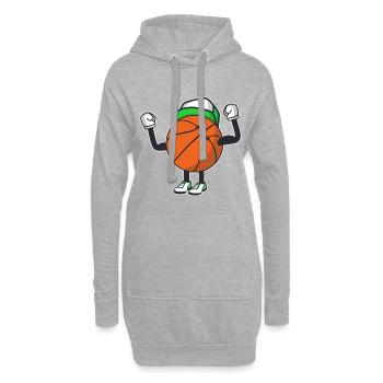 Basketball Basketballer Sport - Hoodie-Kleid - Grau meliert - Vorne
