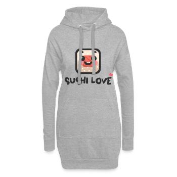 Sushi love - Hoodie-Kleid - Grau meliert - Vorne