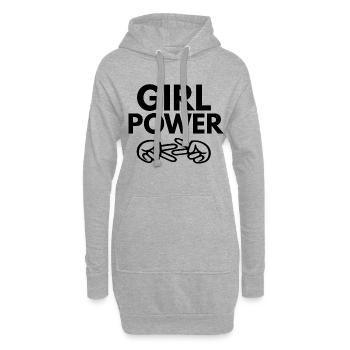 Girl Power Lesbienne Bisexuelle Femme Power - Sweat-shirt à capuche long Femme - gris chiné - Devant