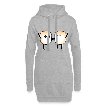 Guimauve Marshmallows Sweet Candy Enfants - Sweat-shirt à capuche long Femme - gris chiné - Devant