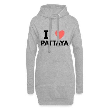 I LOVE PATTAYA - Hoodie-Kleid - Grau meliert - Vorne