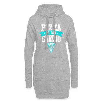 Pizza Spruch Cardio - Hoodie-Kleid - Grau meliert - Vorne