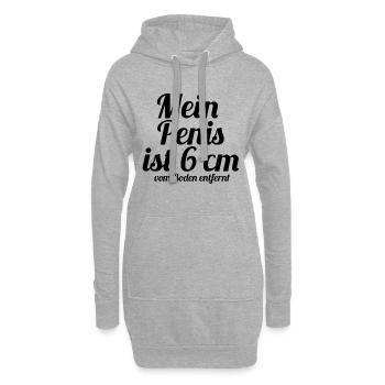 Mein Penis ist 6 cm vom Boden entfernt - Hoodie-Kleid - Grau meliert - Vorne