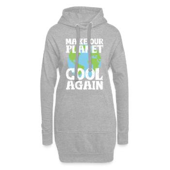 Klimawandel Earth Day cool kühl Spruch - Hoodie-Kleid - Grau meliert - Vorne