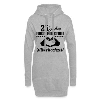 25 ans l'unité! mariage d'argent - Sweat-shirt à capuche long Femme - gris chiné - Devant