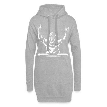 dj party - Hoodie-Kleid - Grau meliert - Vorne