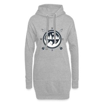 Compass - Hoodie Dress - heather grey - Front