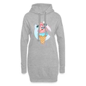 Flamingo Glace - Sweat-shirt à capuche long Femme - gris chiné - Devant