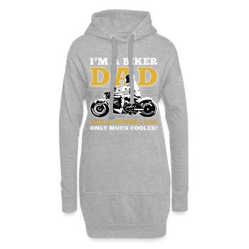 Motard papa - Sweat-shirt à capuche long Femme - gris chiné - Devant