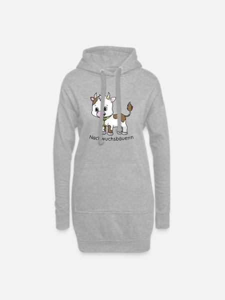 Nachwuchsbaeuerin Bäuerin Bauernhof Kuh Kind - Hoodie-Kleid - Grau meliert