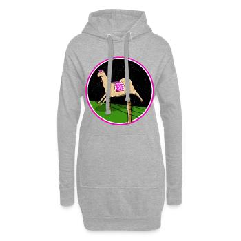 Lama qui dort - Sweat-shirt à capuche long Femme - gris chiné - Devant