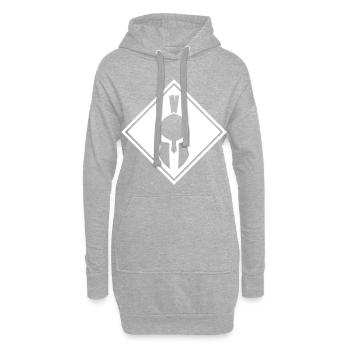 casque spartiate - Sweat-shirt à capuche long Femme - gris chiné - Devant