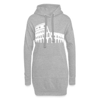 ancien bâtiment à Rome - Sweat-shirt à capuche long Femme - gris chiné - Devant