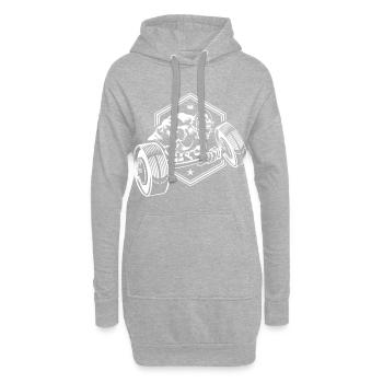 gorilla gym workout - Hoodie-Kleid - Grau meliert - Vorne