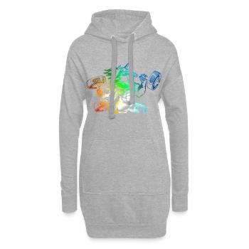 unicorn workout bunt - Hoodie-Kleid - Grau meliert - Vorne