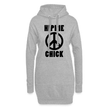 Hippie T-Shirts Damen | Hippies Mädchen Geschenke - Hoodie-Kleid - Grau meliert - Vorne