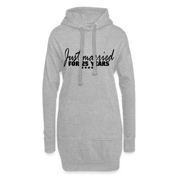 Frsch marié depuis 25 ans! - Sweat-shirt à capuche long Femme - gris chiné - Devant