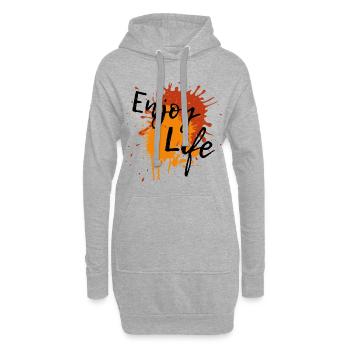 Splash Enjoy Life Red Orange Farbspritzer Geschenk - Hoodie-Kleid - Grau meliert - Vorne