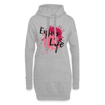 Splash Enjoy Life Red Pink Farbspritzer Geschenk - Hoodie-Kleid - Grau meliert - Vorne