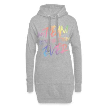équipe la plus colorée - Sweat-shirt à capuche long Femme - gris chiné - Devant