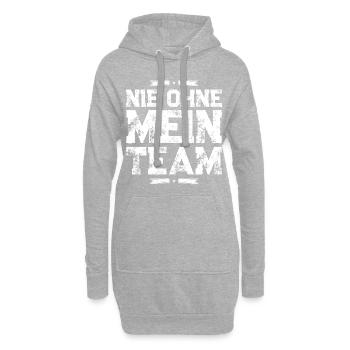 mein team spruch - Hoodie-Kleid - Grau meliert - Vorne