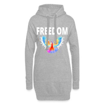 Freedom Freiheit Taube Geschenk Lustig - Hoodie-Kleid - Grau meliert - Vorne
